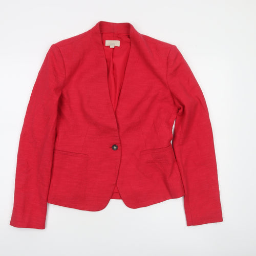 LOFT Women's Red Single-Breasted One-Button Blazer Size 2