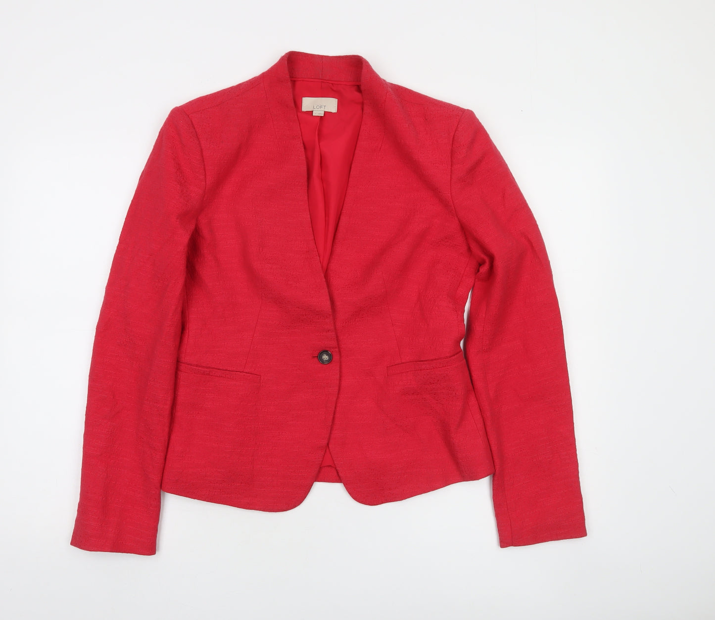 LOFT Women's Red Single-Breasted One-Button Blazer Size 2