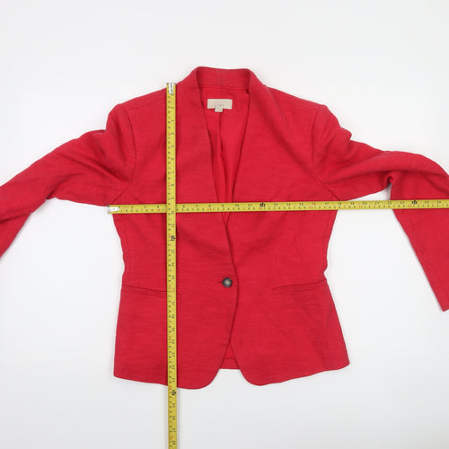 LOFT Women's Red Single-Breasted One-Button Blazer Size 2