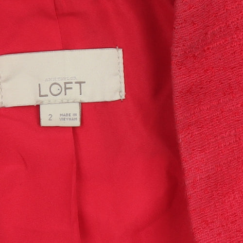 LOFT Women's Red Single-Breasted One-Button Blazer Size 2