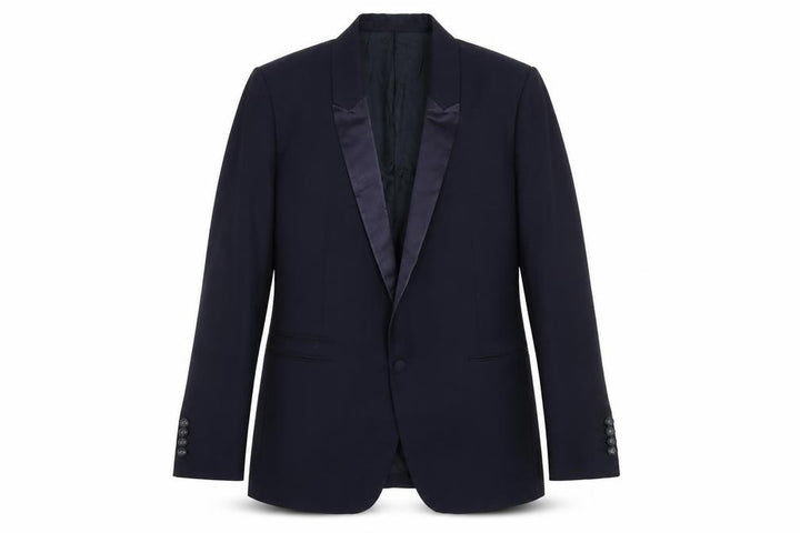 The Kooples Men's Blue 40 Slim Wool Mohair Shawl Lapel Tuxedo Jacket