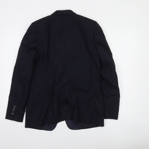 The Kooples Men's Blue 40 Slim Wool Mohair Shawl Lapel Tuxedo Jacket