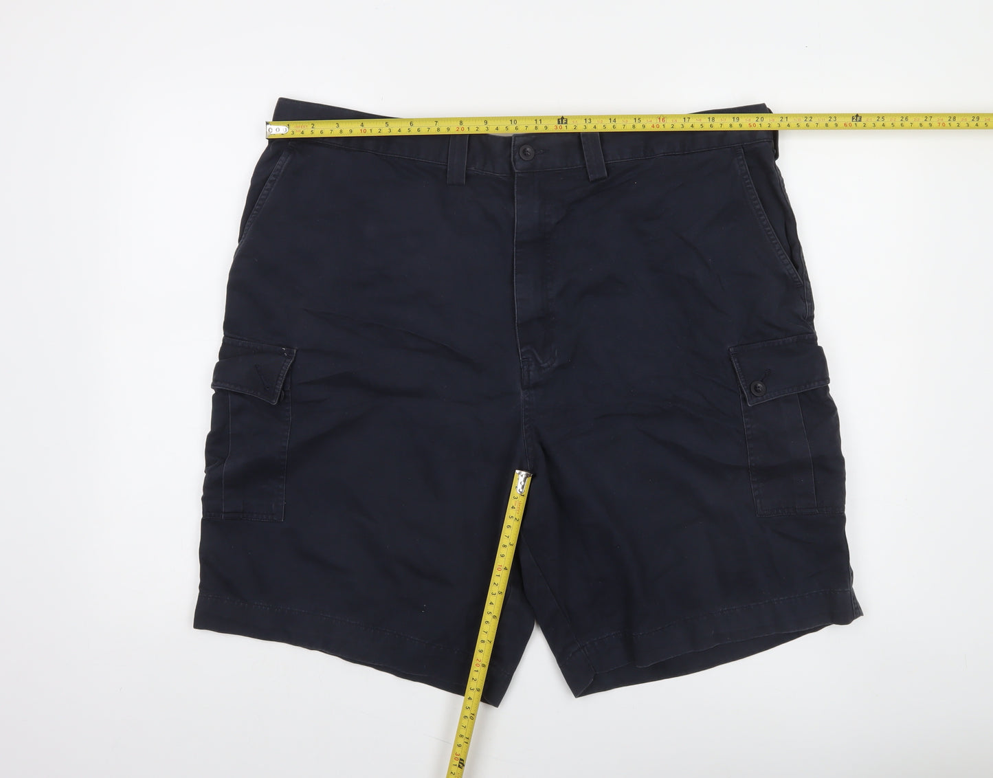 Marks and Spencer Men's Navy Blue Cargo Shorts Size 44 Regular Fit