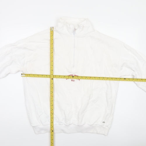 Pull&Bear Pacific Grove White 1/2 Zip Sweatshirt Women’s M Cotton Blend