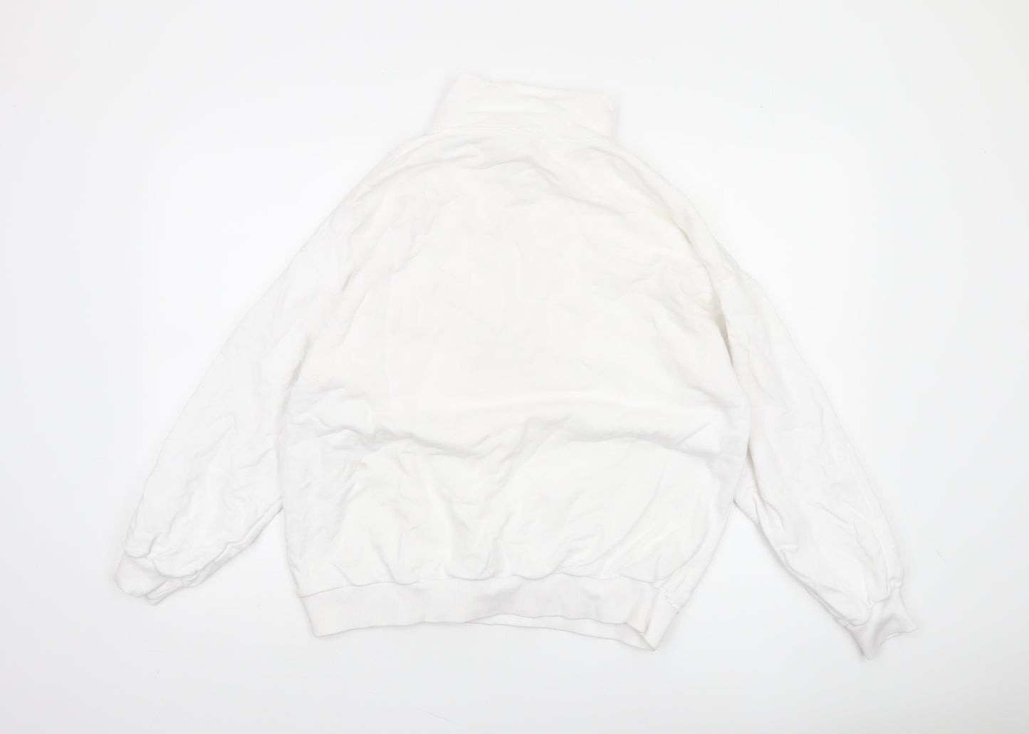 Pull&Bear Pacific Grove White 1/2 Zip Sweatshirt Women’s M Cotton Blend