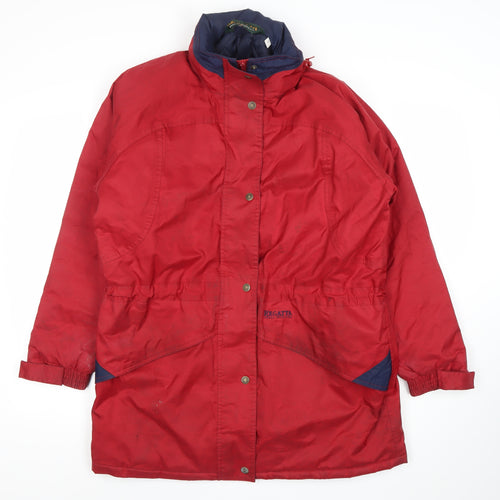 Regatta Womens Red Waterproof Parka Jacket Size 12 Lined Outdoor Coat