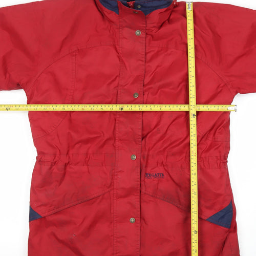 Regatta Womens Red Waterproof Parka Jacket Size 12 Lined Outdoor Coat
