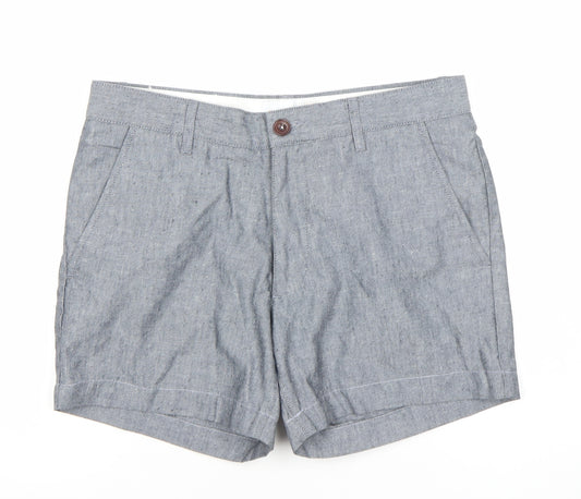 Farah Women Blue Cotton Blend Chino Shorts Size 30