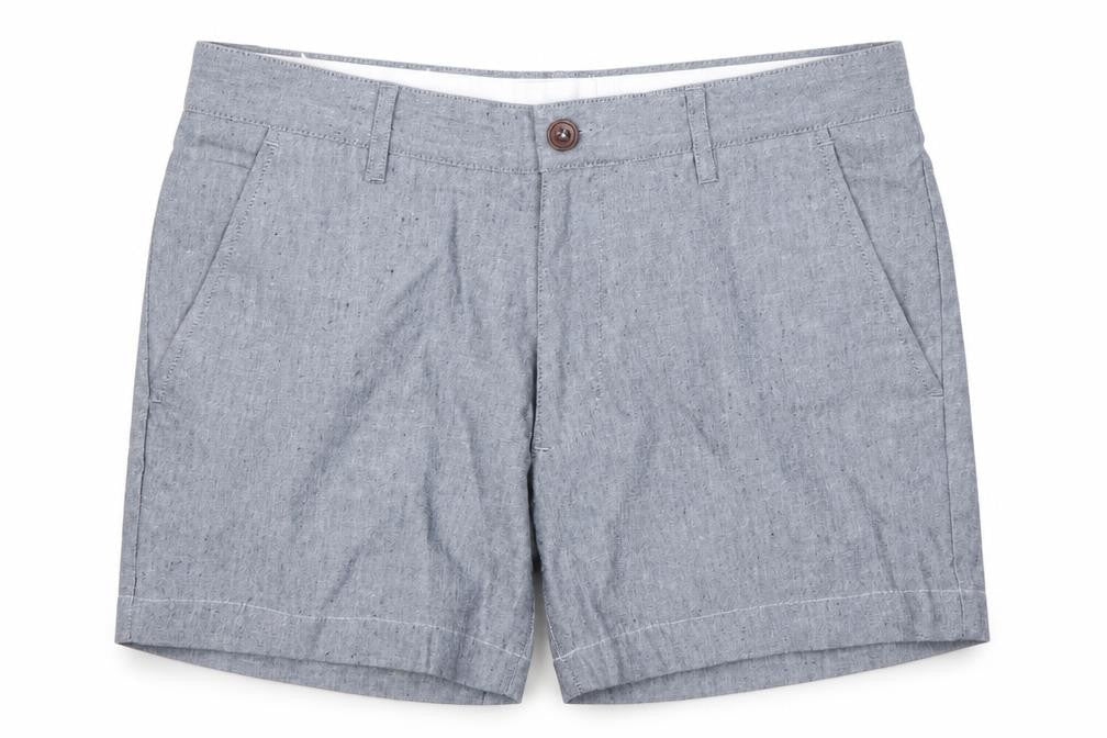 Front view of Farah Women Blue Cotton Blend Chino Shorts, size 30