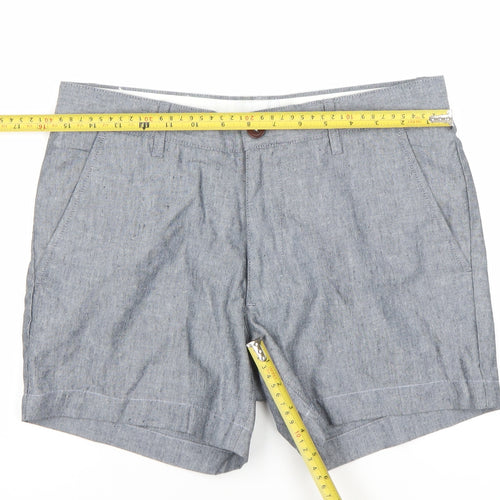 Farah Women Blue Cotton Blend Chino Shorts Size 30