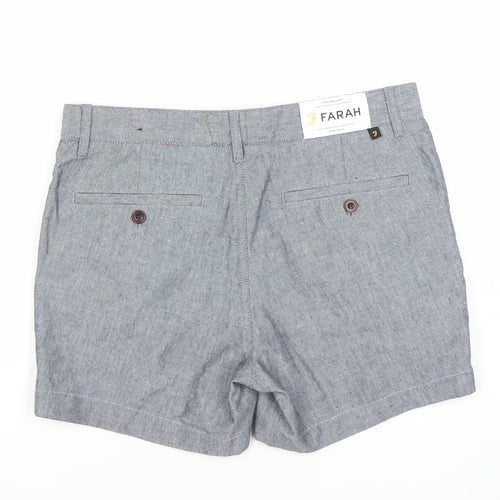 Farah Women Blue Cotton Blend Chino Shorts Size 30