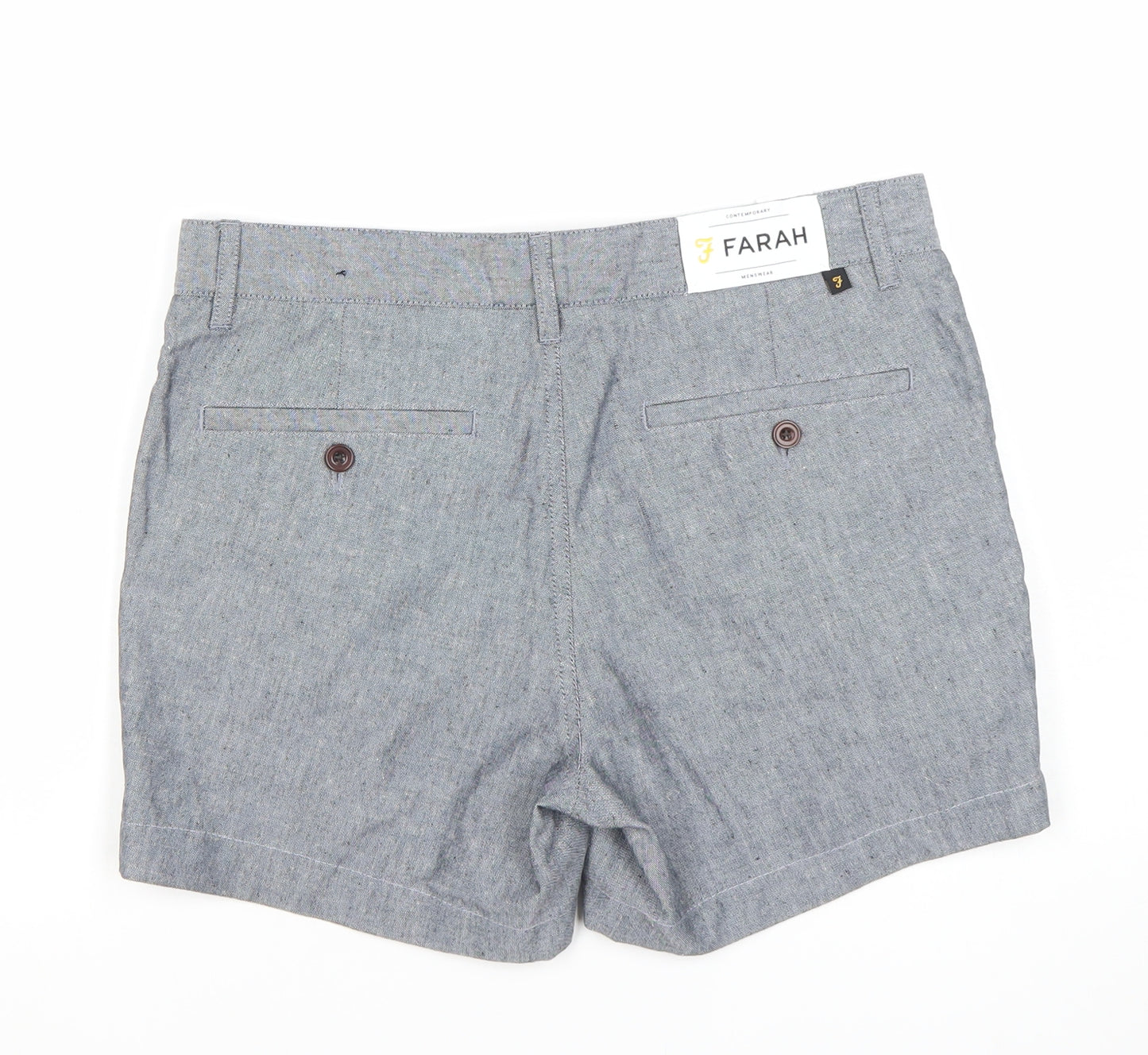 Farah Women Blue Cotton Blend Chino Shorts Size 30