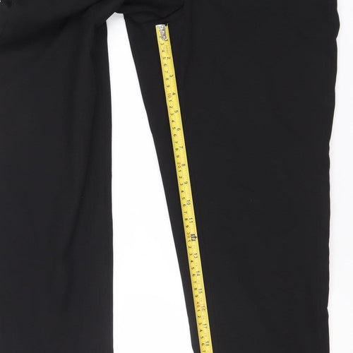 Remus Uomo Men's Black 32R Slim Fit Stretch Dress Trousers