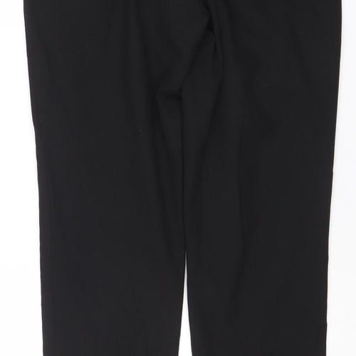 Remus Uomo Men's Black 32R Slim Fit Stretch Dress Trousers