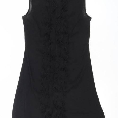 Vero Moda Women's Black Sleeveless Ruffle Shift Dress Size M
