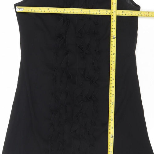 Vero Moda Women's Black Sleeveless Ruffle Shift Dress Size M