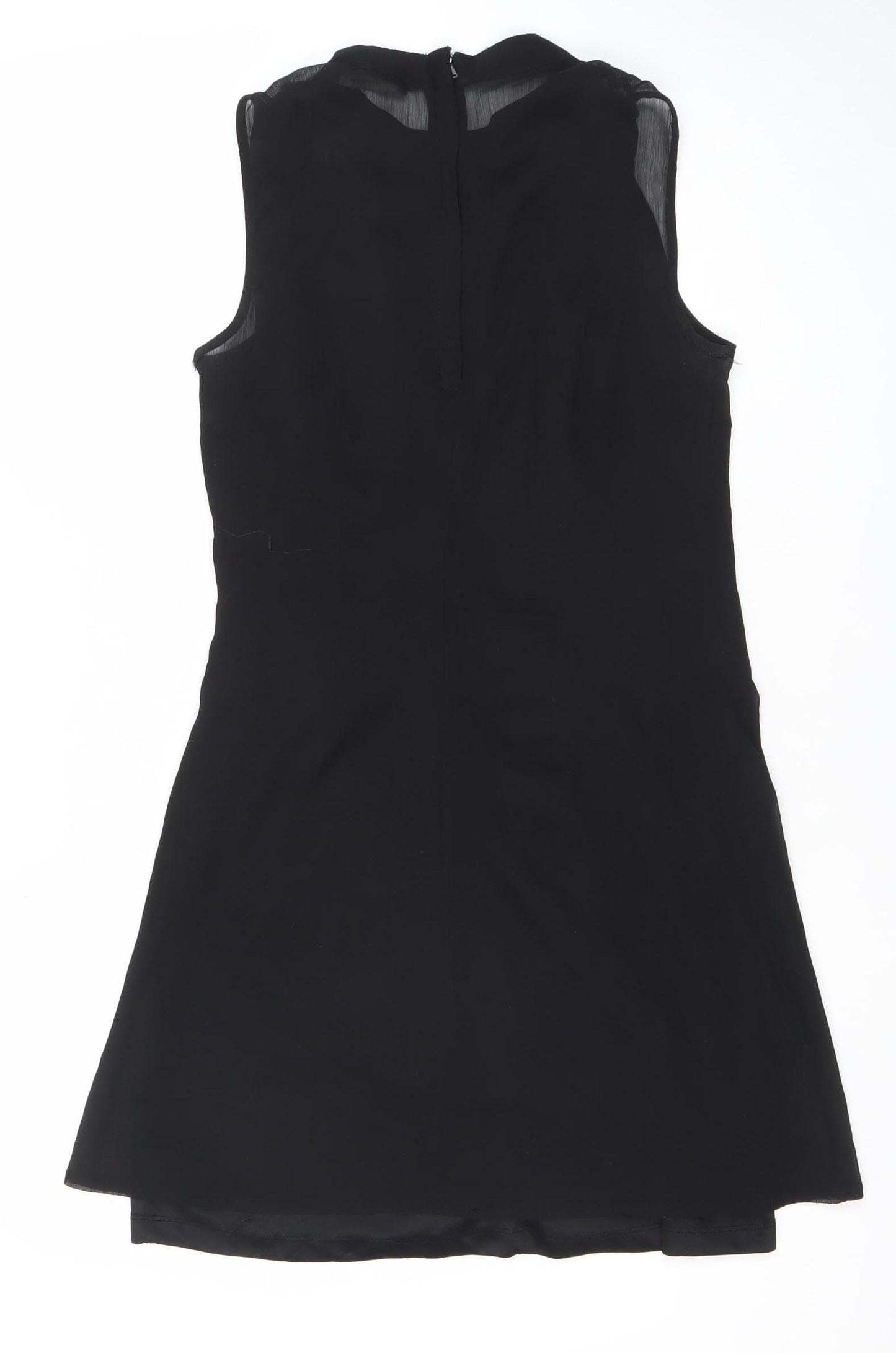 Vero Moda Women's Black Sleeveless Ruffle Shift Dress Size M