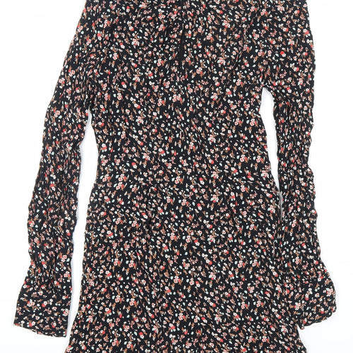 Miss Selfridge Women’s Black Floral Long Sleeve Playsuit UK 10 Viscose