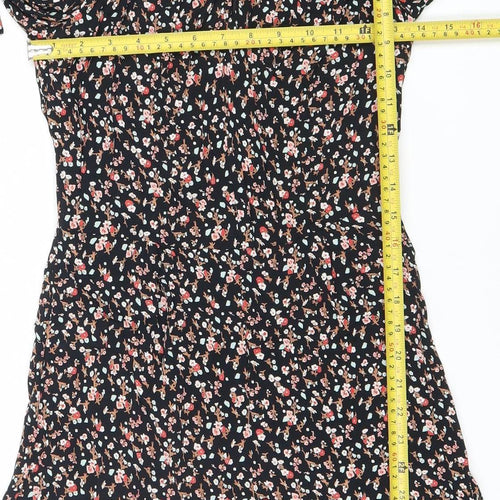 Miss Selfridge Women’s Black Floral Long Sleeve Playsuit UK 10 Viscose