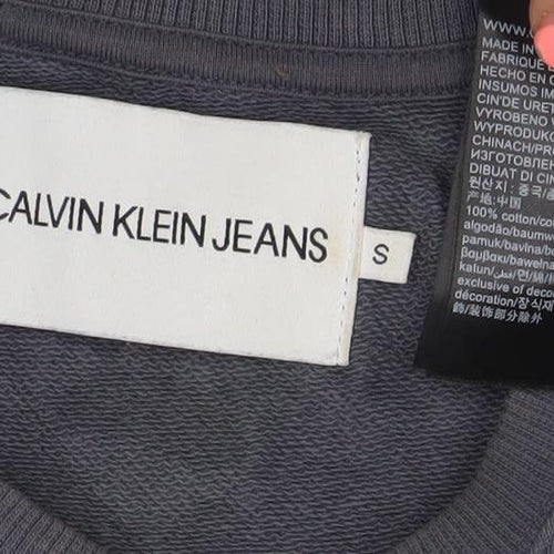 Calvin Klein Jeans Women's Grey Sweatshirt Size S Crew Neck Logo Design