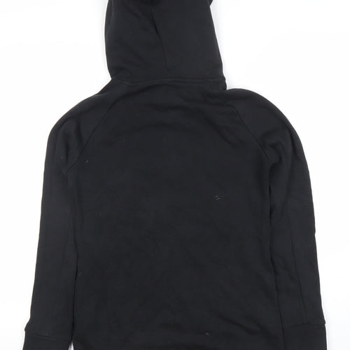 Adidas Womens Black Pullover Hoodie XS Cotton Blend Logo Sweatshirt