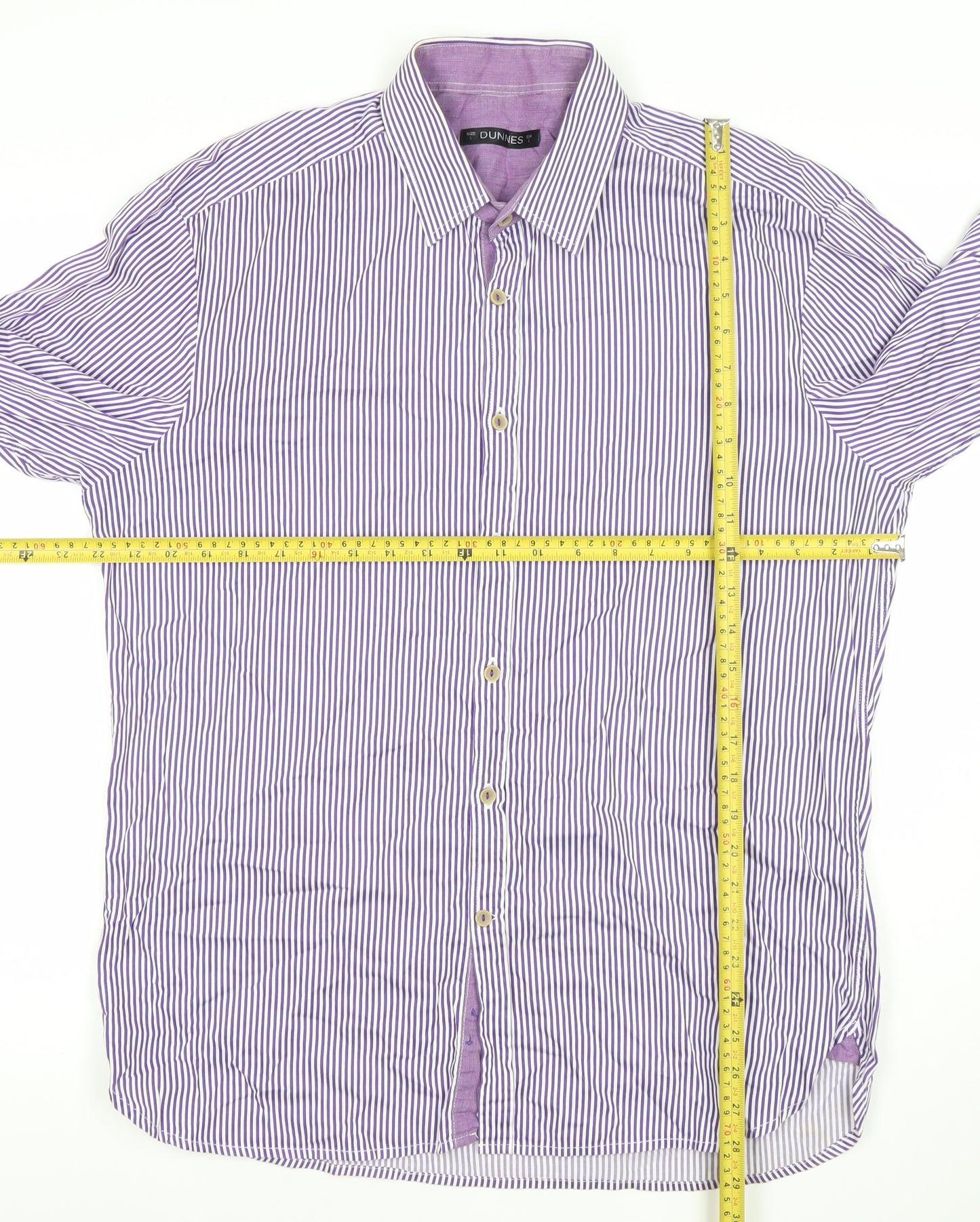 Dunnes Men’s Purple Striped Long Sleeve Cotton Dress Shirt L