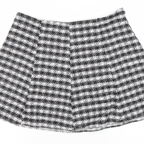 New Look Women’s Black Check A-Line Tweed Skirt Size 12