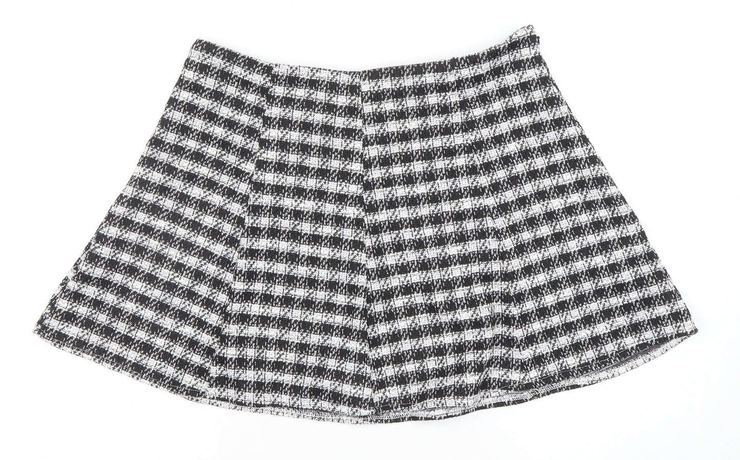 New Look Women’s Black Check A-Line Tweed Skirt Size 12