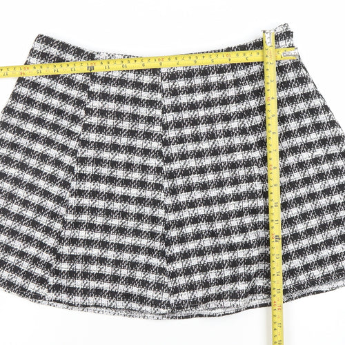 New Look Women’s Black Check A-Line Tweed Skirt Size 12