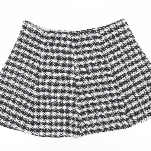New Look Women’s Black Check A-Line Tweed Skirt Size 12
