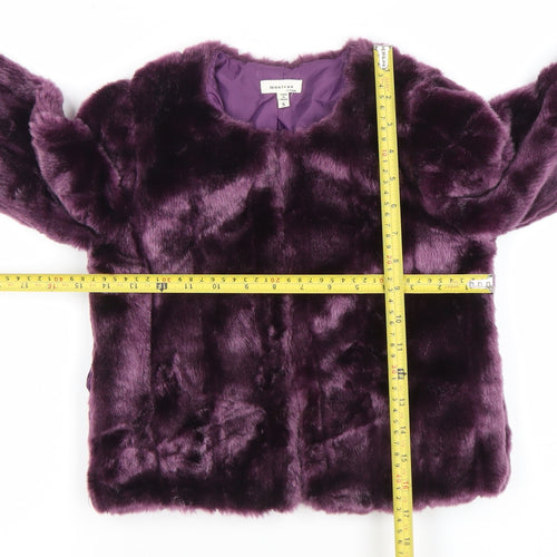 Monteau Girls Purple Faux Fur Lined Short Jacket Size S