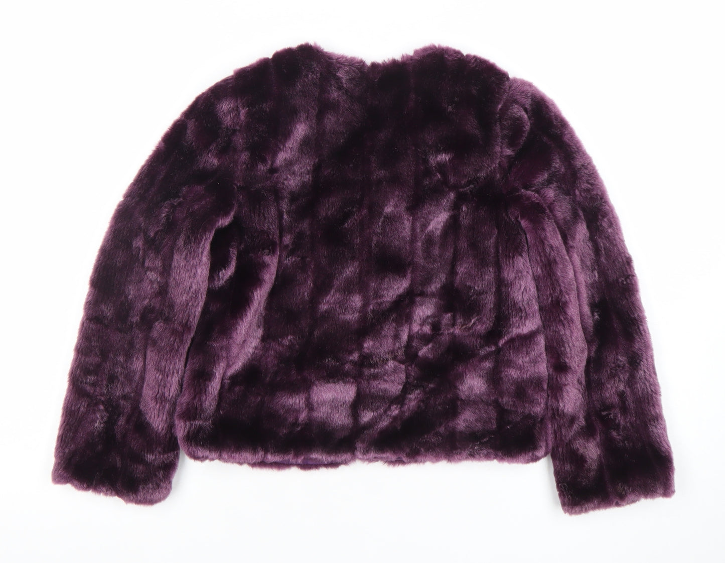Monteau Girls Purple Faux Fur Lined Short Jacket Size S