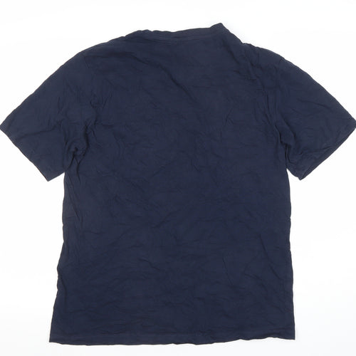 Jack & Jones Mens Blue Graphic Print Cotton T-Shirt Size L