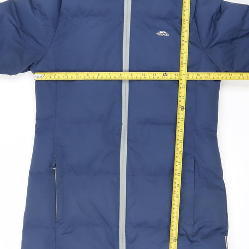 Trespass Girls Blue Waterproof Hooded Puffer Jacket 9-10 Years