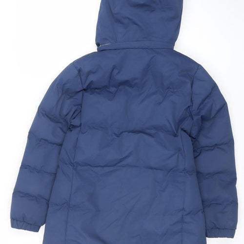 Trespass Girls Blue Waterproof Hooded Puffer Jacket 9-10 Years