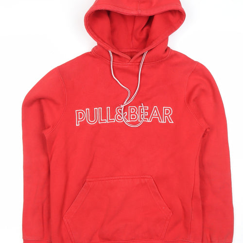 Pull & Bear Women’s Red Pullover Hoodie XS Cotton Blend Casual