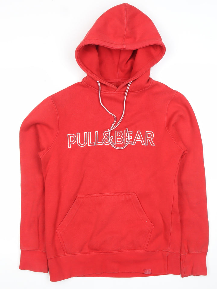 Pull & Bear Women’s Red Pullover Hoodie XS Cotton Blend Casual