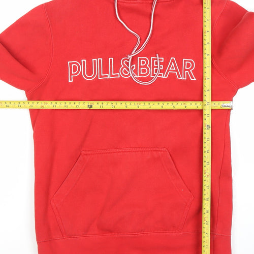 Pull & Bear Women’s Red Pullover Hoodie XS Cotton Blend Casual
