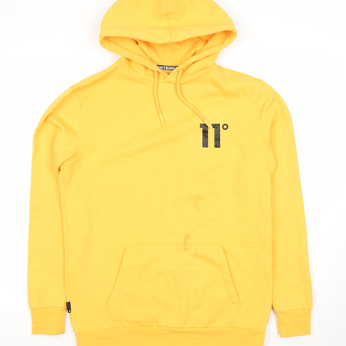 11 Degrees Men’s Yellow Pullover Hoodie Size S Regular Fit