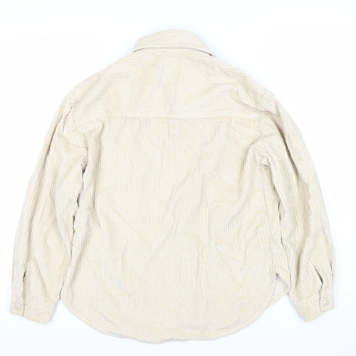 United Colors of Benetton Girls Beige Cotton Corduroy Shirt Jacket 8 Years