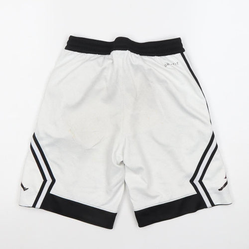 Jordan Boys White Black Dri-FIT Athletic Basketball Shorts 10-12 Years