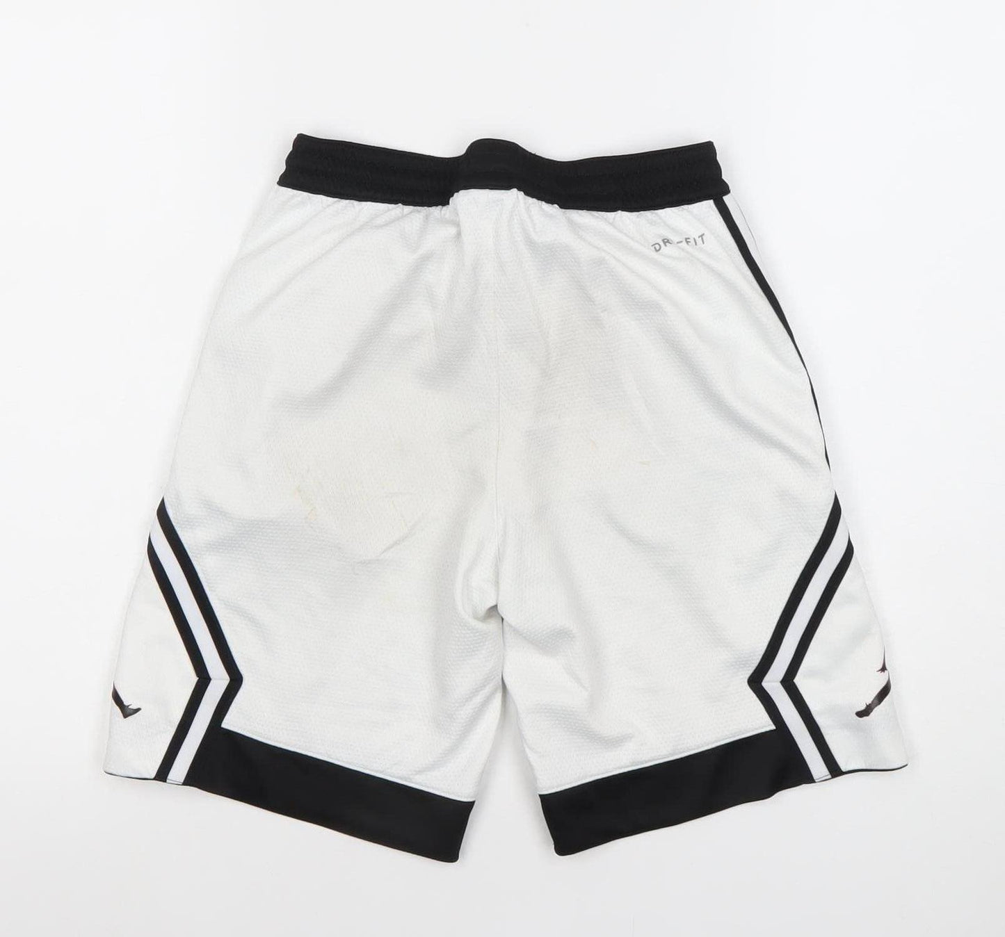 Jordan Boys White Black Dri-FIT Athletic Basketball Shorts 10-12 Years