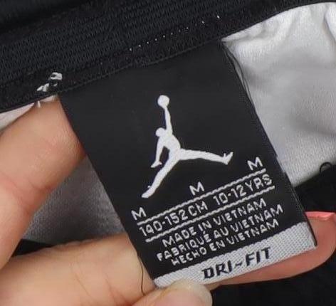 Jordan Boys White Black Dri-FIT Athletic Basketball Shorts 10-12 Years