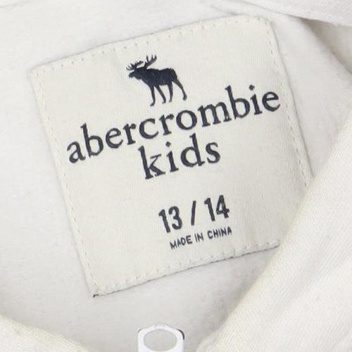 Abercrombie Kids Boys White Blue Ocean Print Full Zip Hoodie 13-14 Years