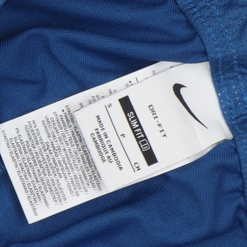 Nike Boys Blue Dri-Fit Slim Fit Track Pants S Tapered Joggers
