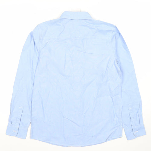 Jasper Conran Boys Blue Long Sleeve Button-Up Shirt Size 14 Cotton