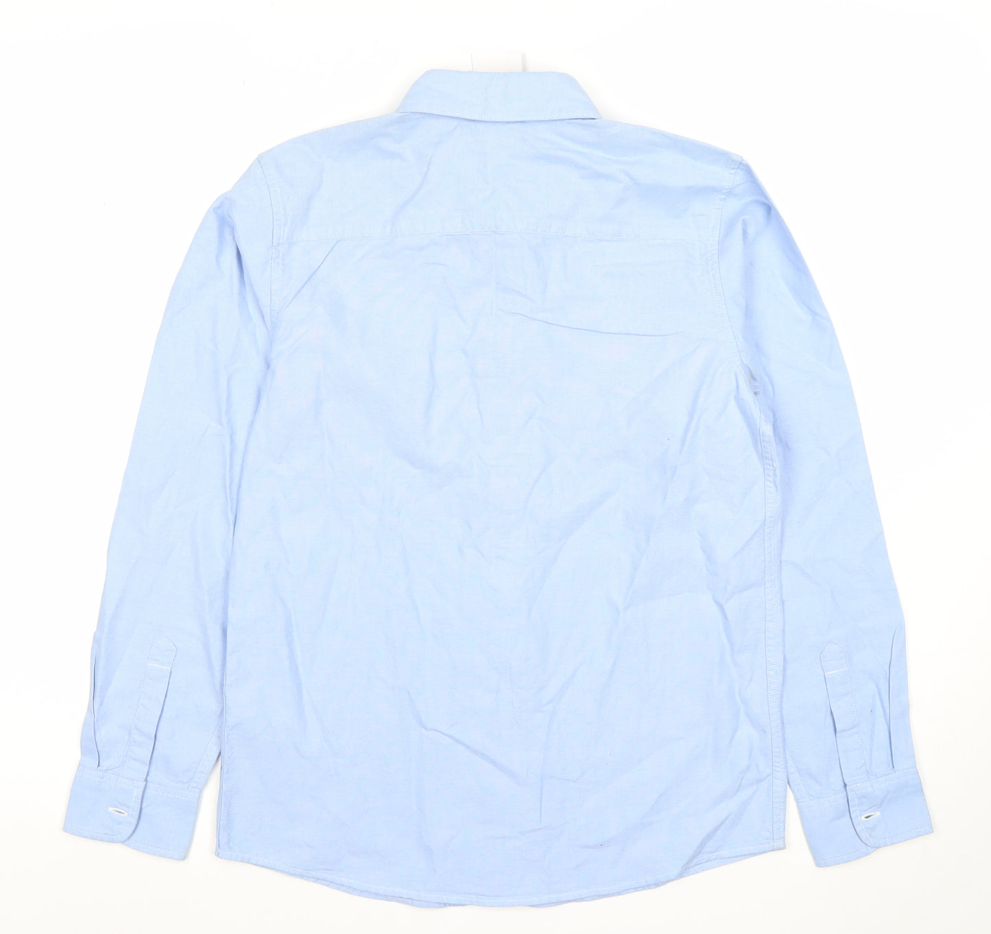 Jasper Conran Boys Blue Long Sleeve Button-Up Shirt Size 14 Cotton