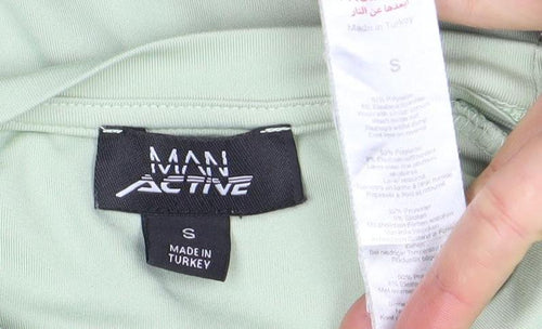 MAN Active Green Short Sleeve Athletic Gym T-Shirt Men's Size S