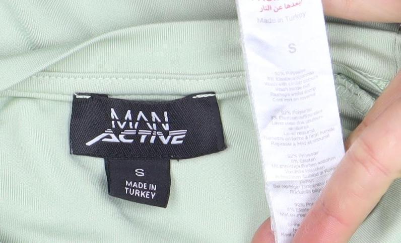 MAN Active Green Short Sleeve Athletic Gym T-Shirt Men's Size S