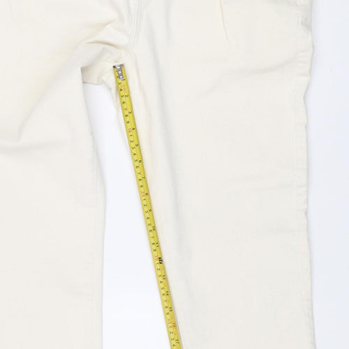 Primark Women Ivory Denim Co Straight Jeans Size 18 High Rise
